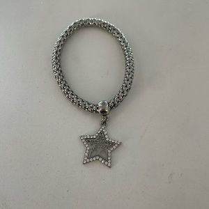 Silver vintage star tree bracelet
